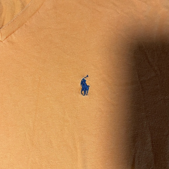 Polo Ralph Lauren Men’s Large Orange V Neck Tee - Picture 2 of 4